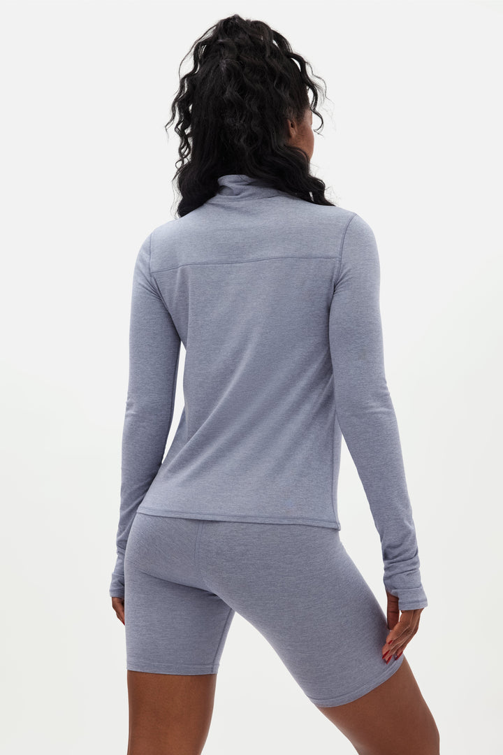 Reset Long Sleeve Mock Neck, Half Zip Shirt Girlfriend Collective