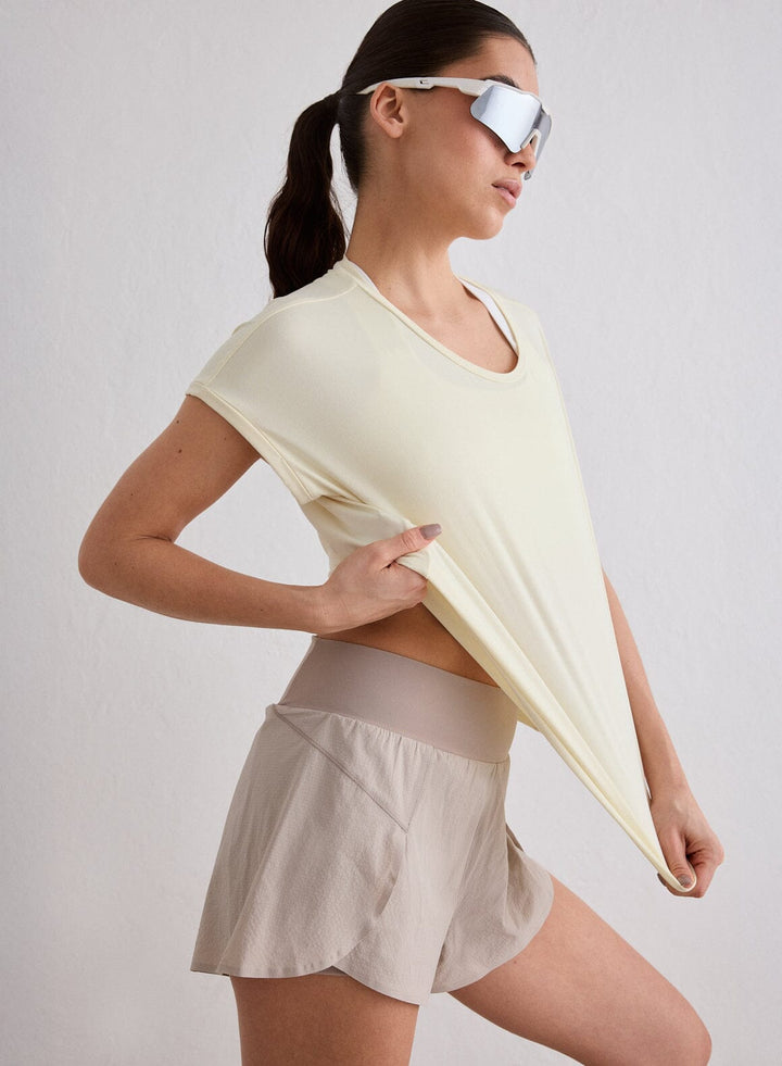 Soft Basic Roll Sleeve Top Tops Aimn
