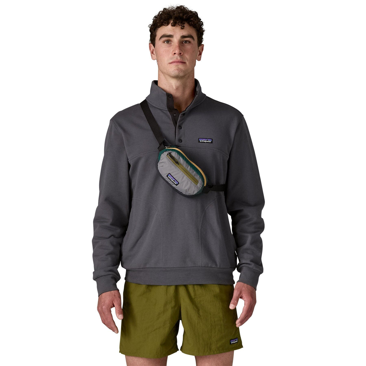 Patagonia Terravia Mini Hip Bag 1L - Recycled Nylon Patchwork: Noble Grey Bags