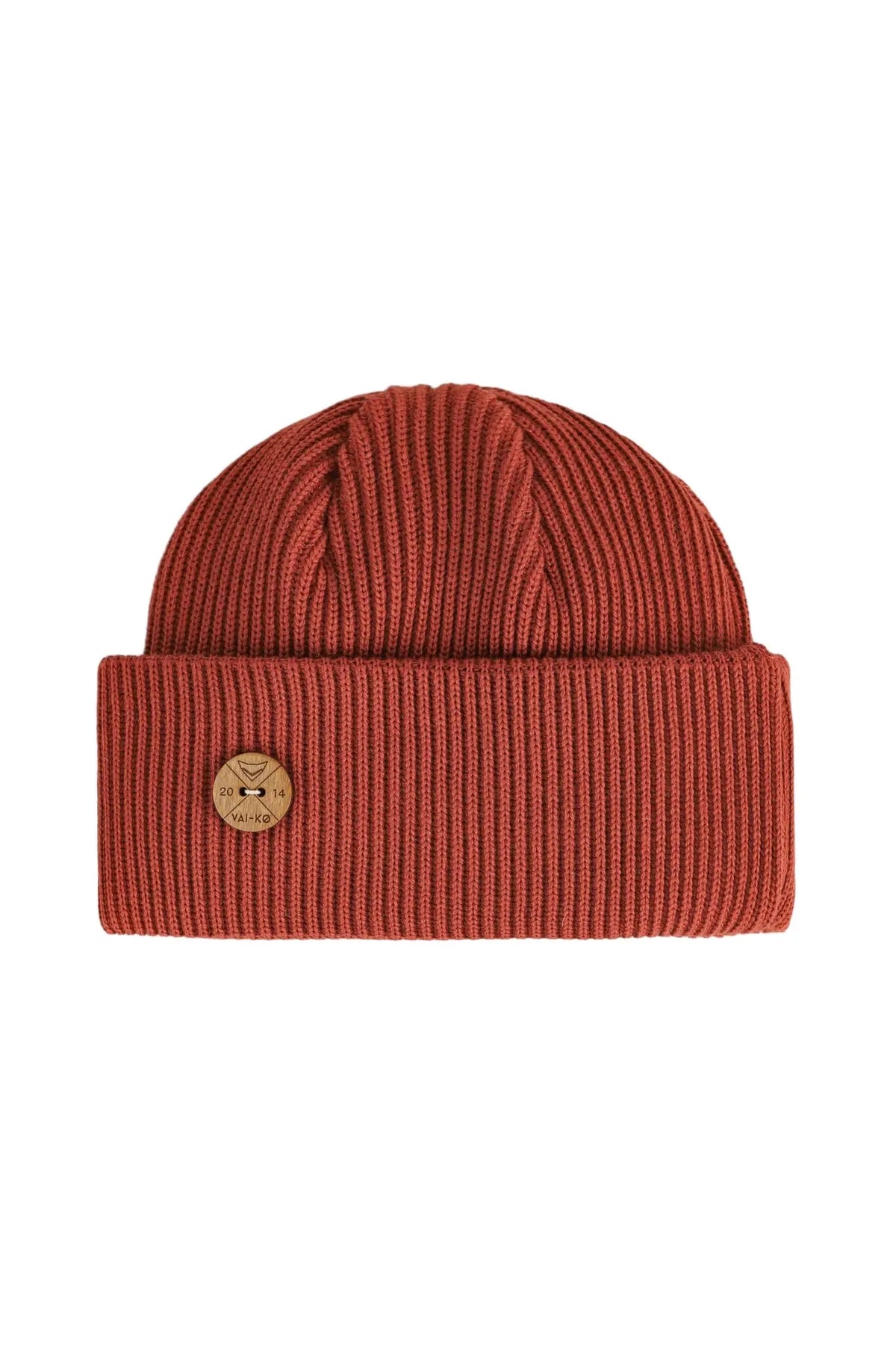 VAI-KØ Timberjack Beanie - 100% Organic Merino Wool Rust Headwear