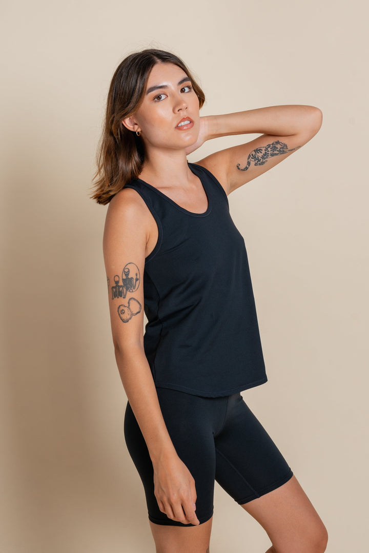 Train Relaxed Tank - Made from Recycled PET Shirt Girlfriend Collective Black XS