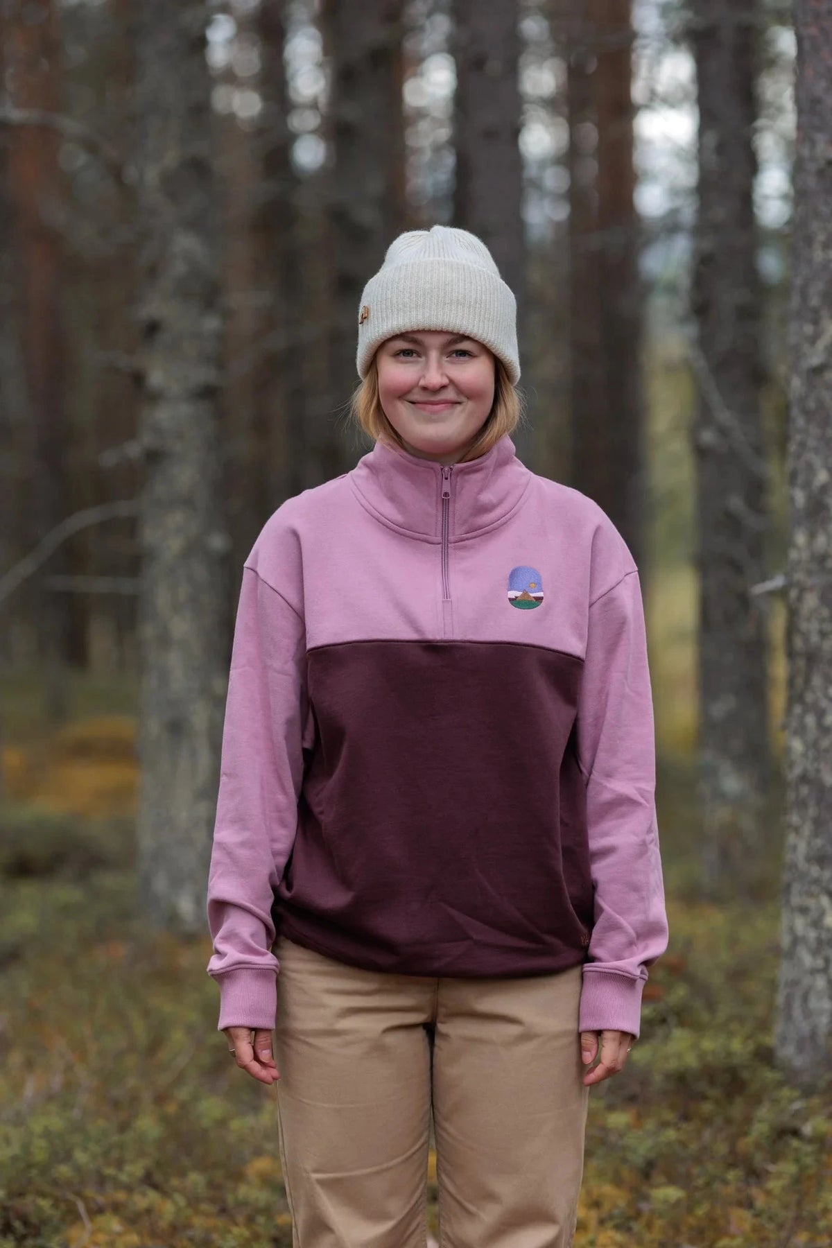Tunturiyö Half Zip - 100% Organic Cotton Shirt VAI-KØ Bleached Mauve S