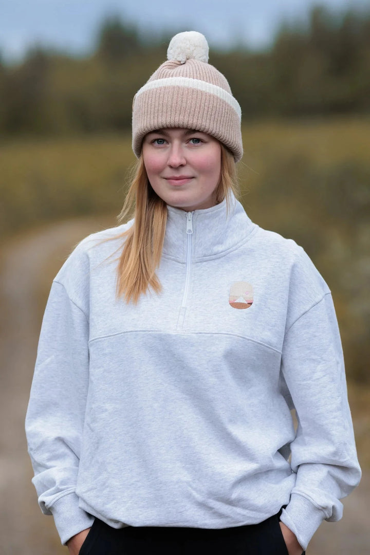 Tunturiyö Half Zip - 100% Organic Cotton Shirt VAI-KØ Grey Melange S