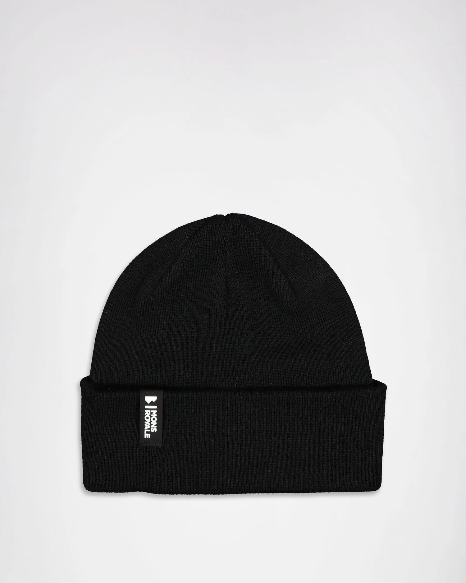 Mons Royale Unisex McCloud Merino Beanie - Merino Wool & Recycled Polyester Black Headwear