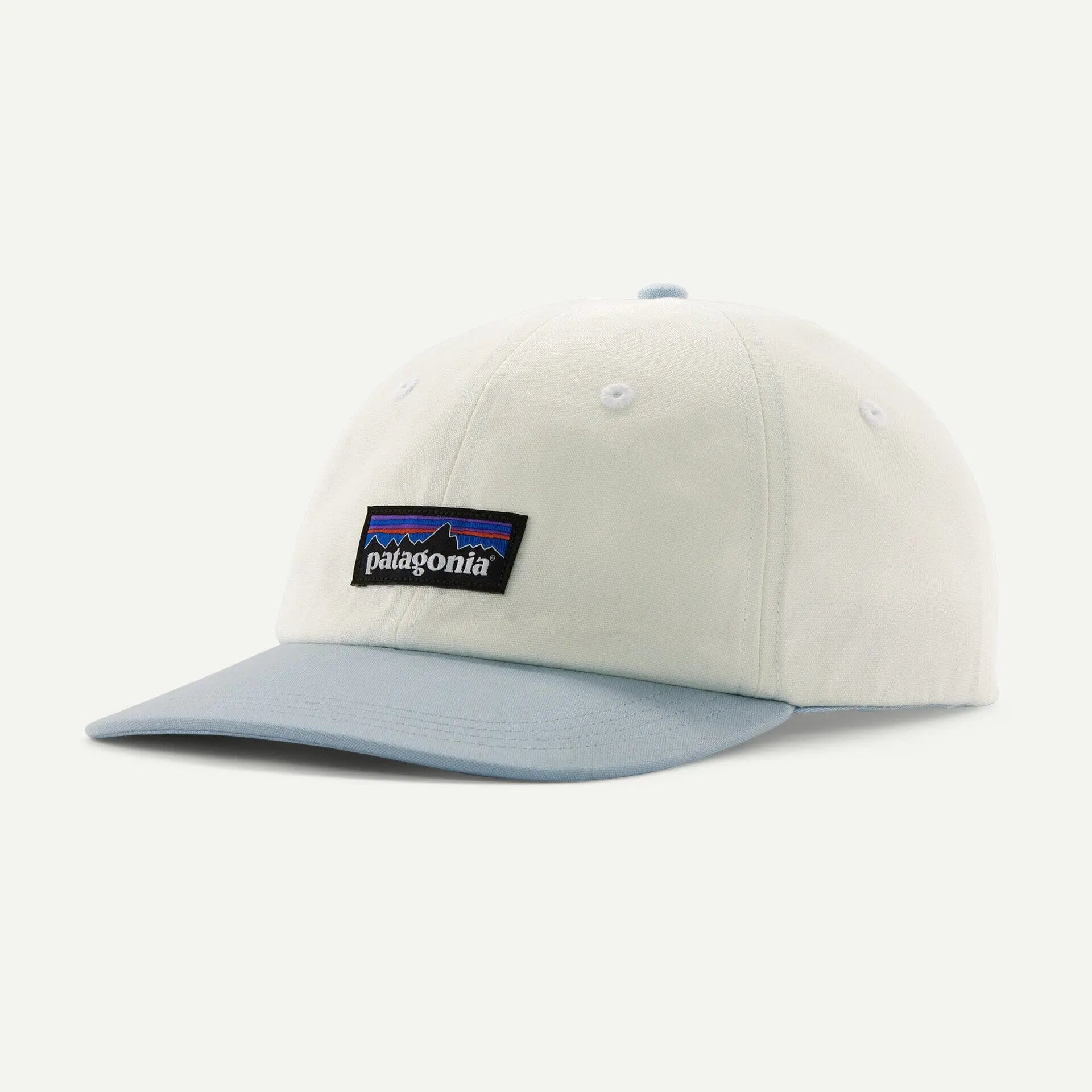 Unisex P-6 Label Trad Cap - Organic Cotton Headwear Patagonia Birch White w/Fleck Blue