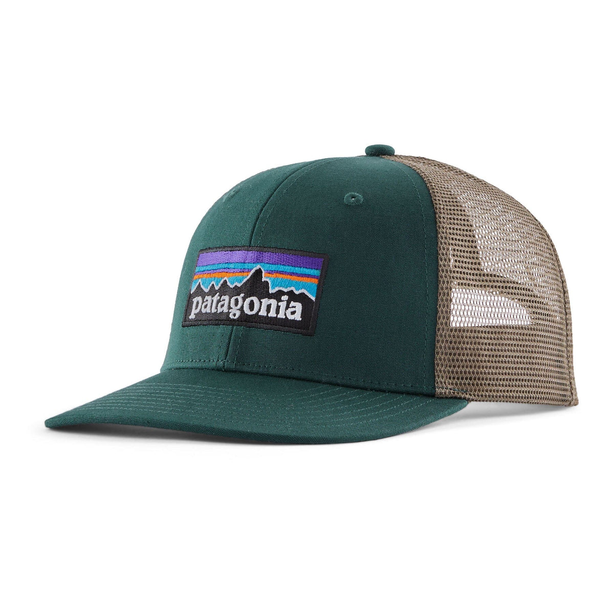 Unisex P-6 Logo Trucker Hat - Organic Cotton Headwear Patagonia Cascade Green