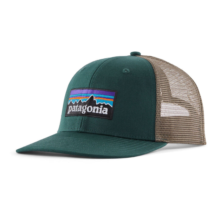 Unisex P-6 Logo Trucker Hat - Organic Cotton Headwear Patagonia Cascade Green