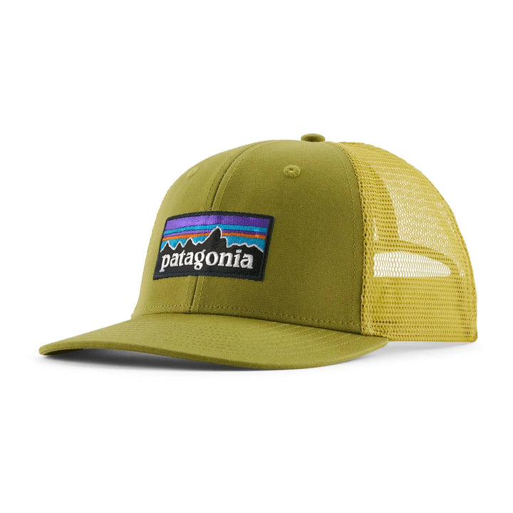 Unisex P-6 Logo Trucker Hat - Organic Cotton Headwear Patagonia Graze Green