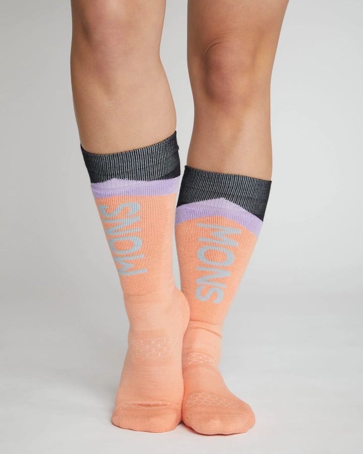 Unisex Ultra Cushion Merino Snow Sock - Merino Wool & Nylon Socks Mons Royale Punch S