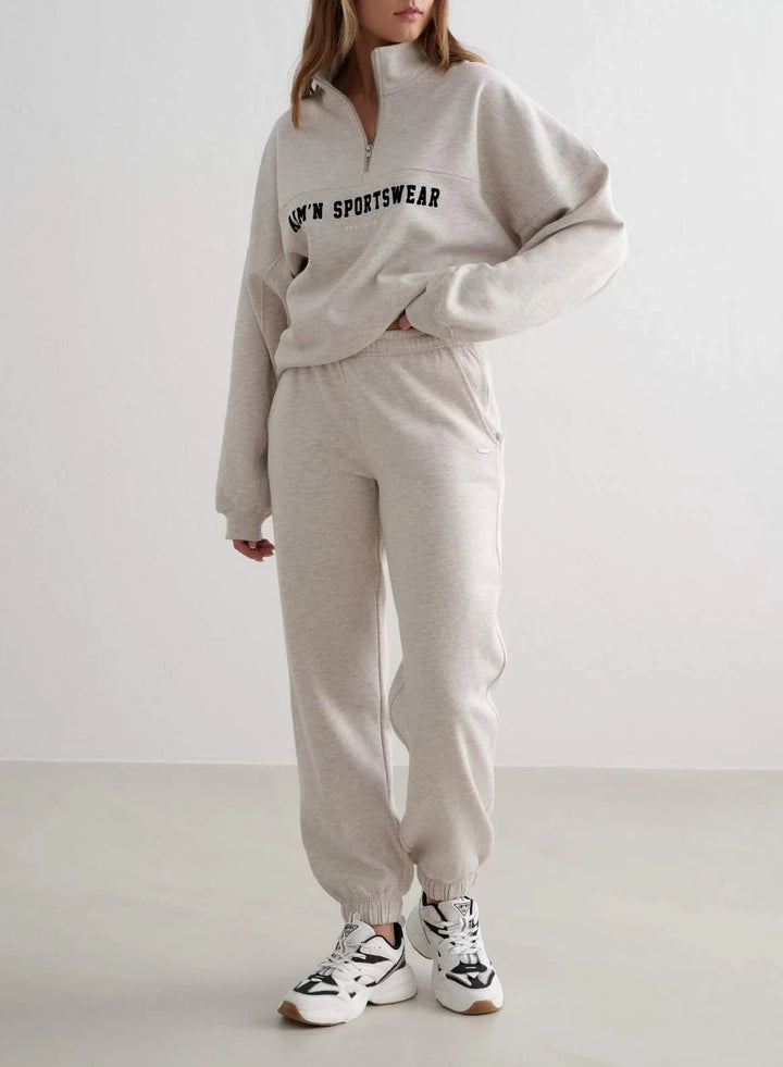 Varsity Sweat Half Zip Sweaters Aimn