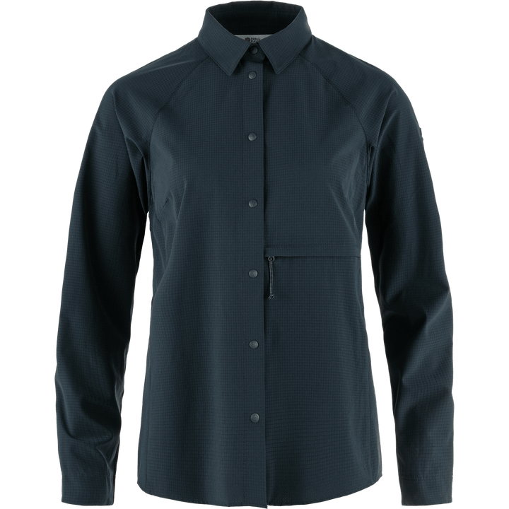W's Abisko Trekking Shirt - Recycled polyester Shirt Fjällräven Dark Navy S