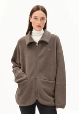 W's Anaawil Cotton Fleece Jacket - 100% Organic Cotton Jacket Armedangels Walnut Cream S