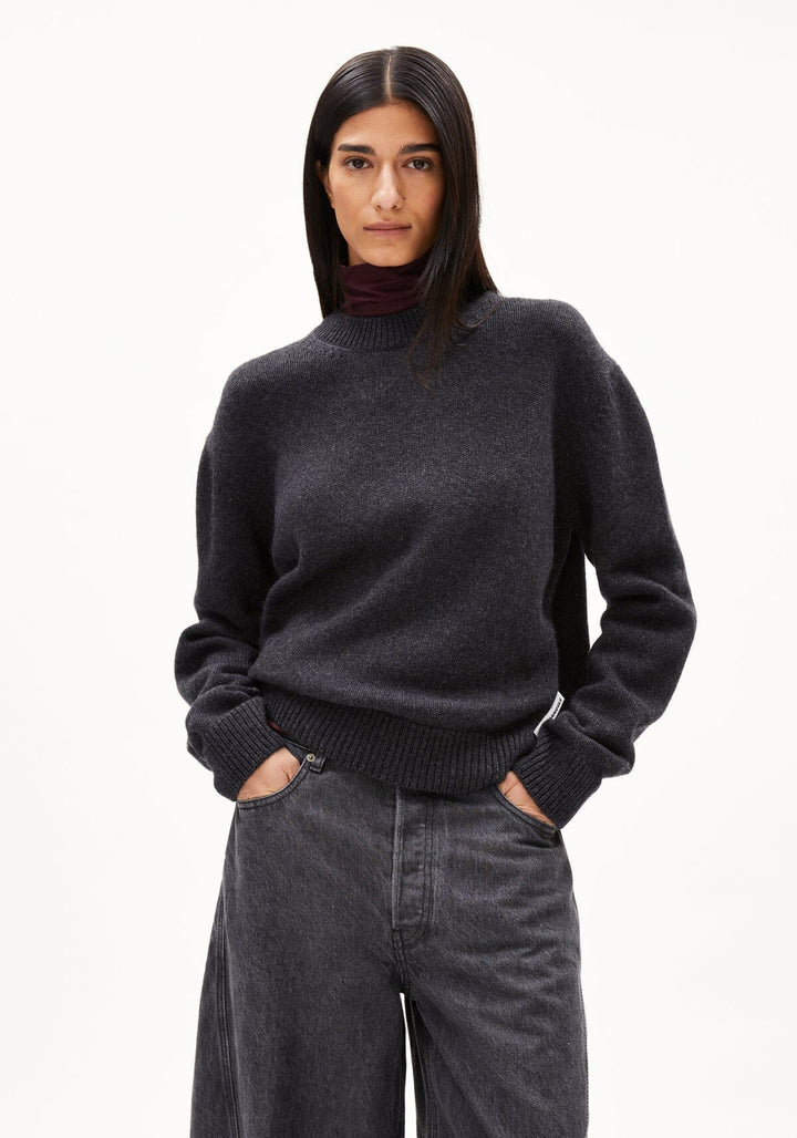 W's Balbaa Jumper - Organic Wool Blend Jacket Armedangels Steel Melange S