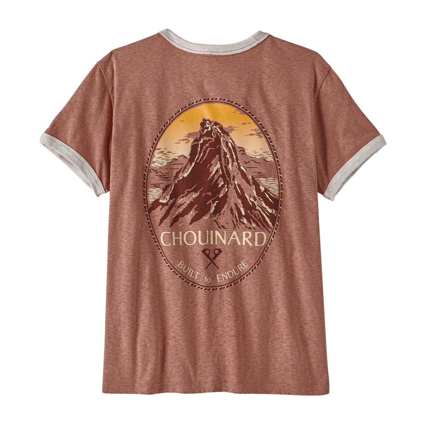 Patagonia W's Chouinard Crest Ringer Responsibili-Tee - 100% recycled fabrics Sienna Clay Shirt