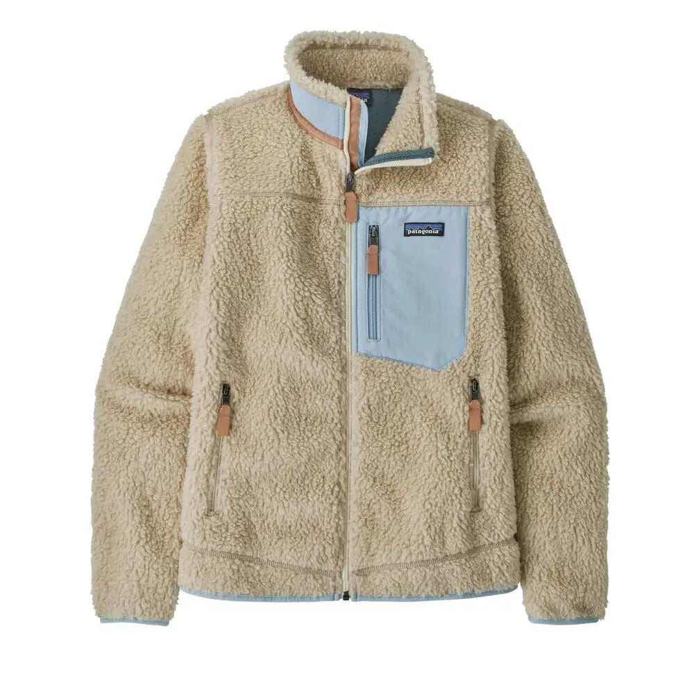 W's Classic Retro-X Jkt - Recycled Polyester Jacket Patagonia Dark Natural w/Lago Blue L