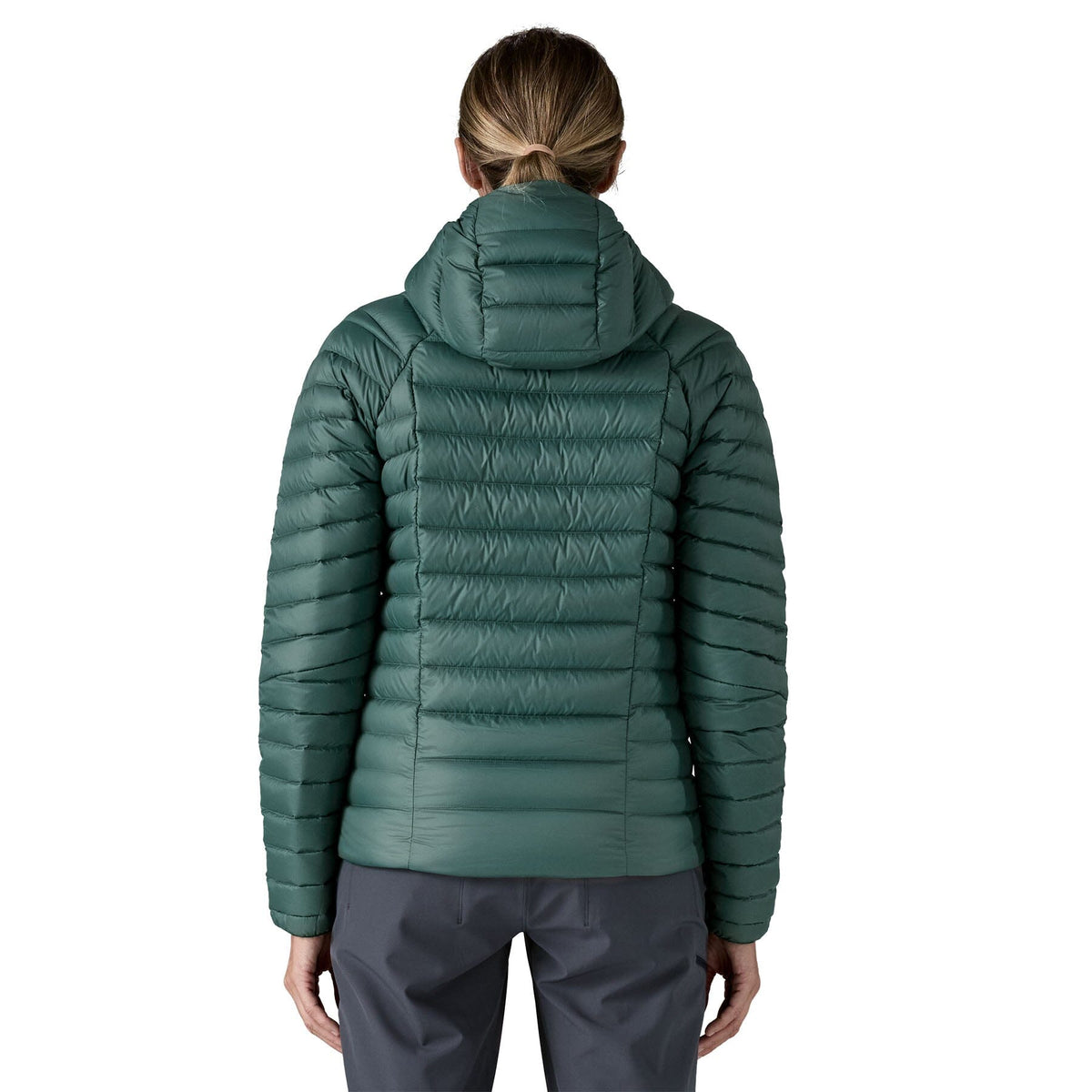 Patagonia W's Down Sweater Hoody - Recycled Nylon & RDS certified Down Cascade Green Jacket