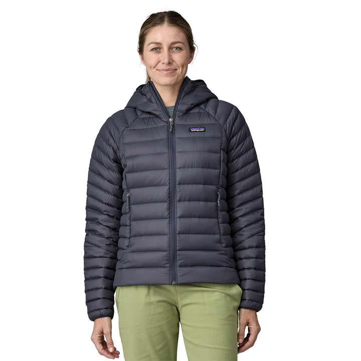 Patagonia W's Down Sweater Hoody - Recycled Nylon & RDS certified Down Smolder Blue Jacket