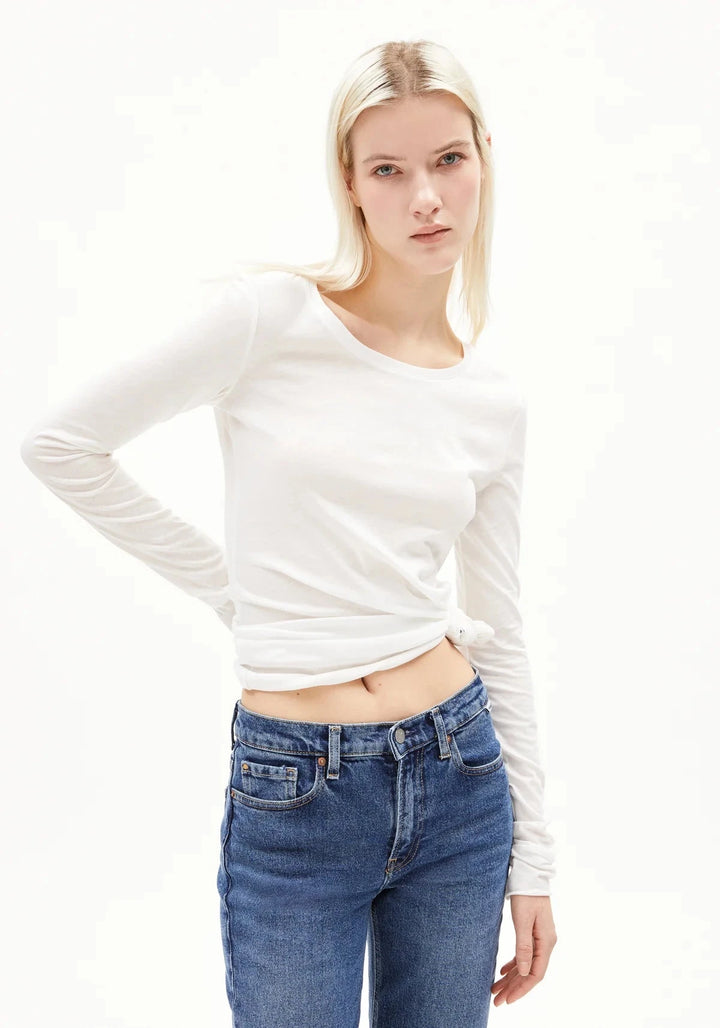 W's Einiaara Soft Longleeve shirt - 100% Organic cotton Shirt Armedangels Off White XS