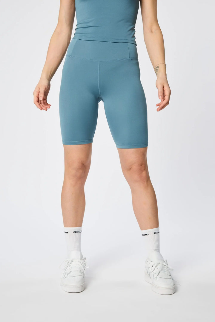 W's Float High-Rise Bike Shorts - Made from recycled plastic bottles Pants Girlfriend Collective Wave S