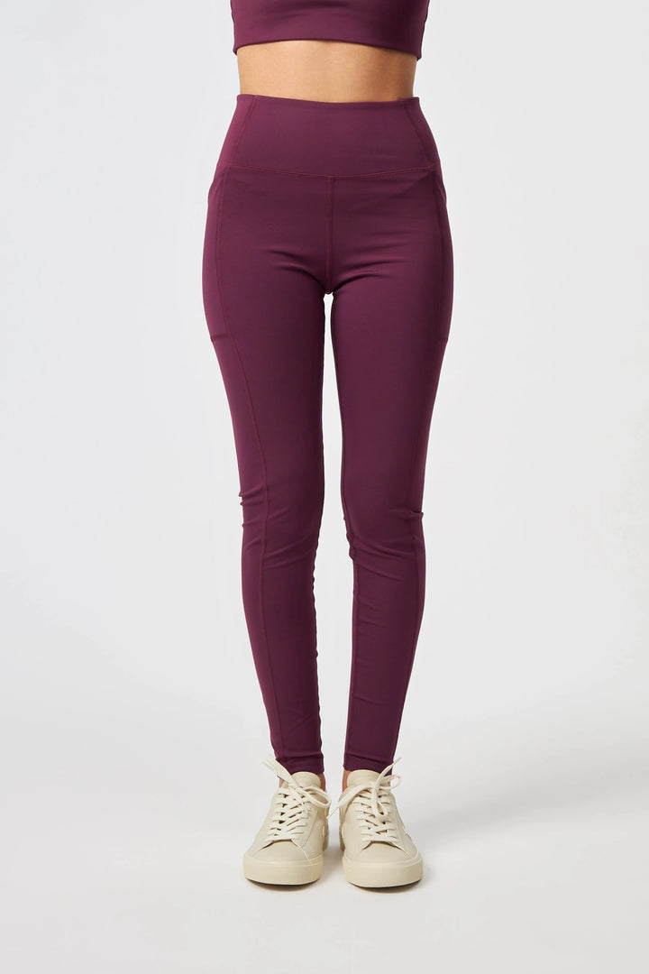 W's High-Rise Pocket Leggings - Made From Recycled Water Bottles Pants Girlfriend Collective Plum XS Normal
