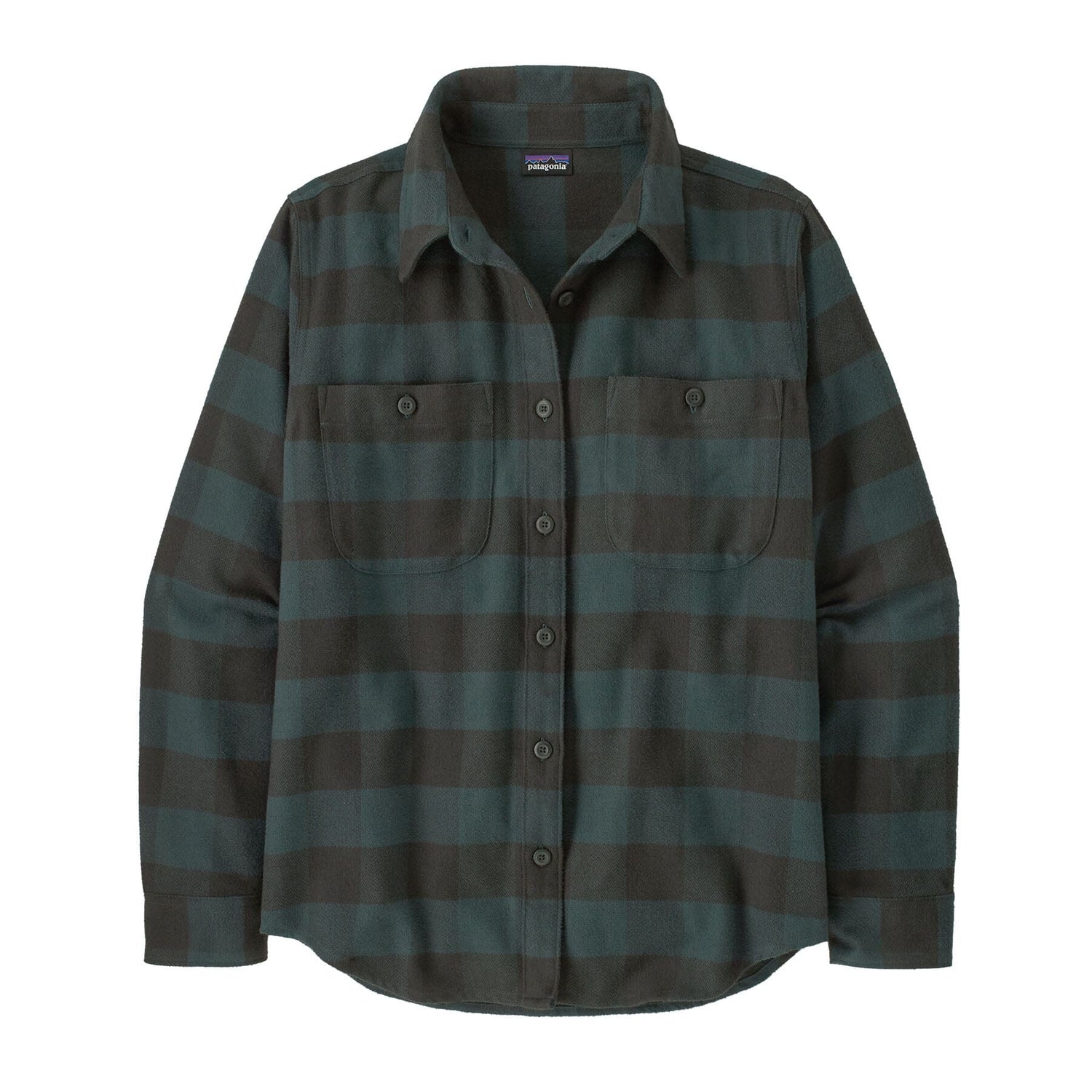 Patagonia W's Long-Sleeved Fjord Flannel Shirt - 100% organic cotton Buffalo Check: Old Growth Green Shirt
