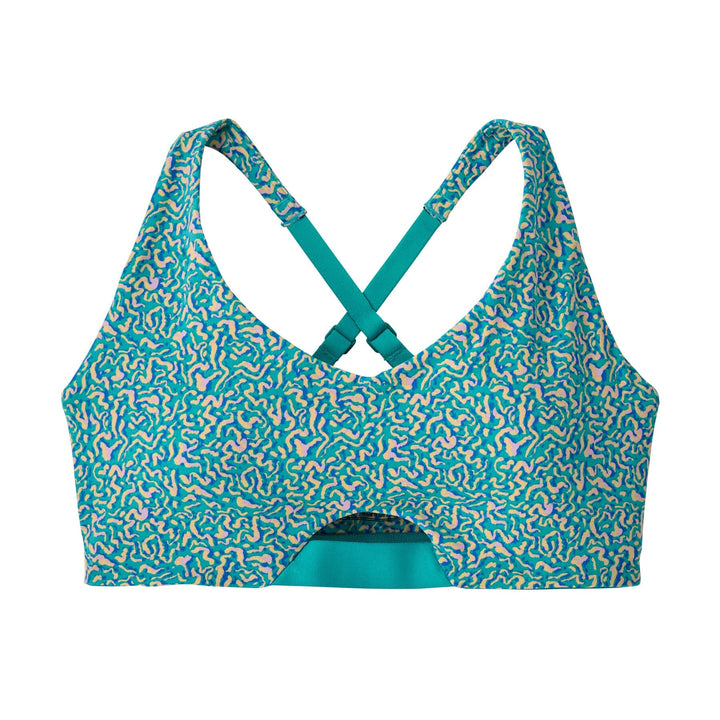 W's Maipo Low Impact Adjustable Bra - Postconsumer recycled nylon Underwear Patagonia Sea Texture: Subtidal Blue S