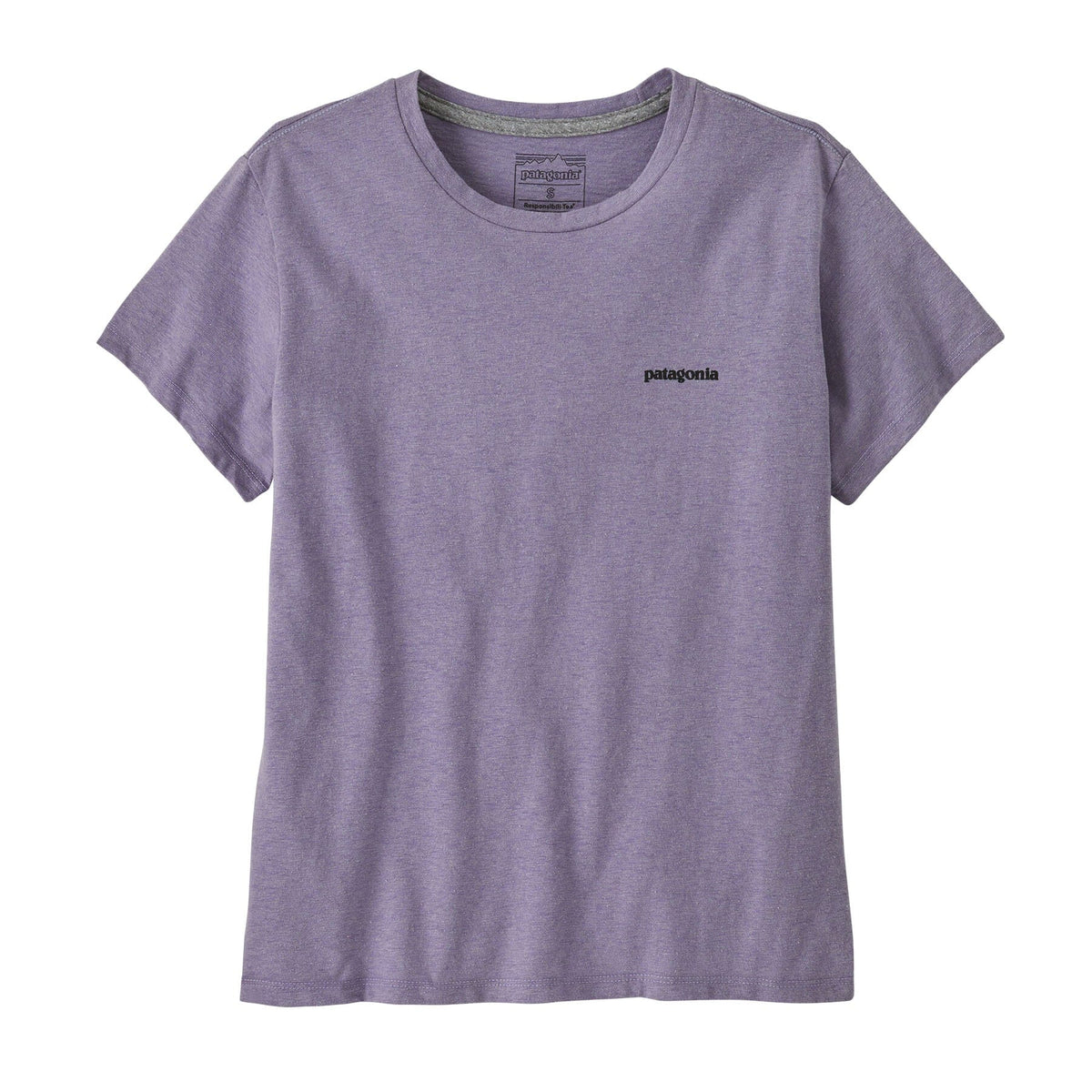 W's P-6 Logo Responsibili-Tee - Recycled Cotton & Recycled Polyester Shirt Patagonia Conifer Purple XS
