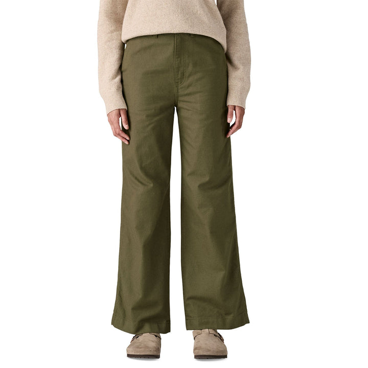 W's Point Reyes Canvas Wide Leg Pants Pants Patagonia Basin Green 10