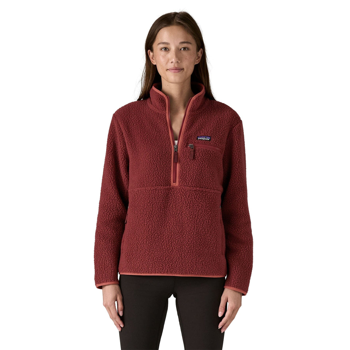 Patagonia W's Retro Pile Fleece Marsupial - Recycled Polyester Sequoia Red Shirt