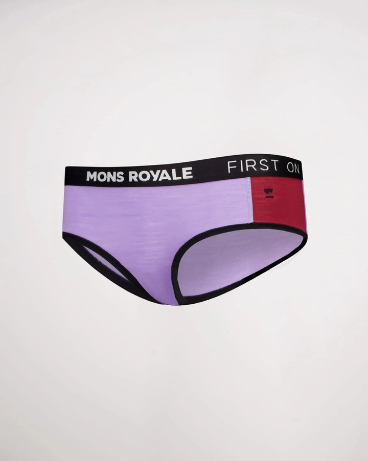 W's Sylvia Boyleg - Merino Wool Underwear Mons Royale Lupin/Cherry S