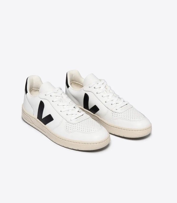 W's V-10 Leather - Classical Sneakers Shoes Veja White Black 36