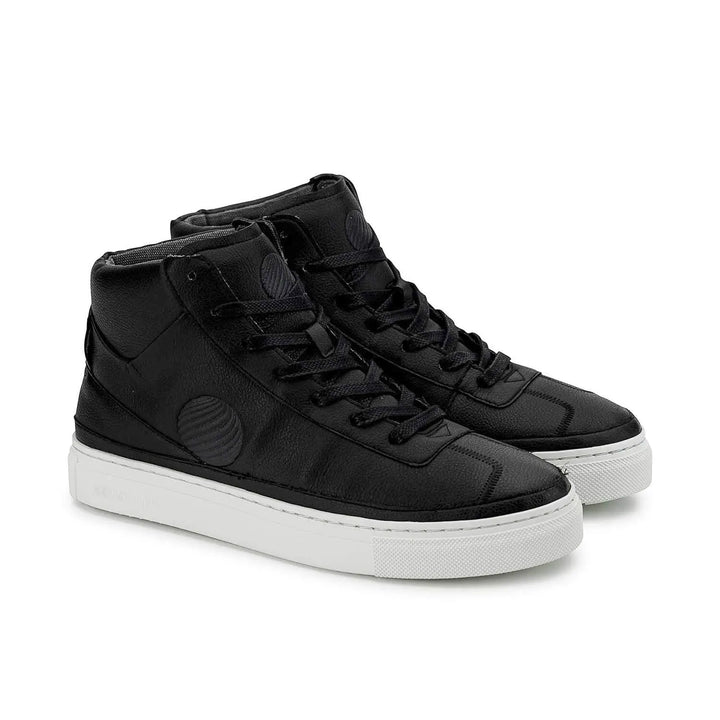 APL High Top Sneakers - Vegan Apple Leather Shoes Komrads Monoblack 37