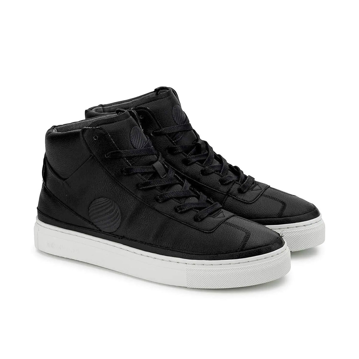 APL High Top Sneakers - Vegan Apple Leather Shoes Komrads Monoblack 37