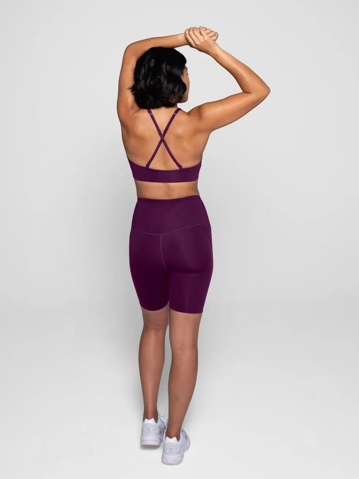 Girlfriend Collective Bike Shorts - Made from recycled plastic bottles Plum Pants