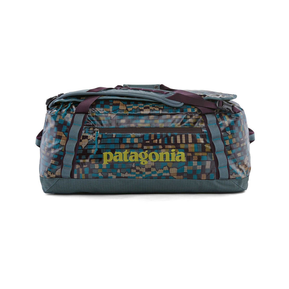 Black Hole Duffel Bag 55L - 100 % Recycled Polyester Bags Patagonia Fitz Roy Patchwork: Nouveau Green