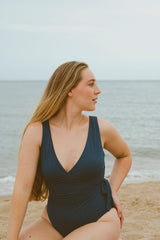 Blueberry Wrap Onepiece - Recycled nylon Swimwear Lilja the Label Blueberry XS