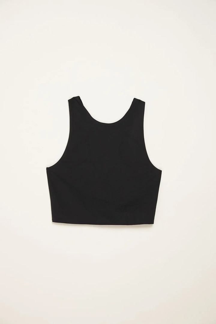 Girlfriend Collective Dylan Crop Tank Bra - Made from Recycled Plastic Bottles Moss Underwear