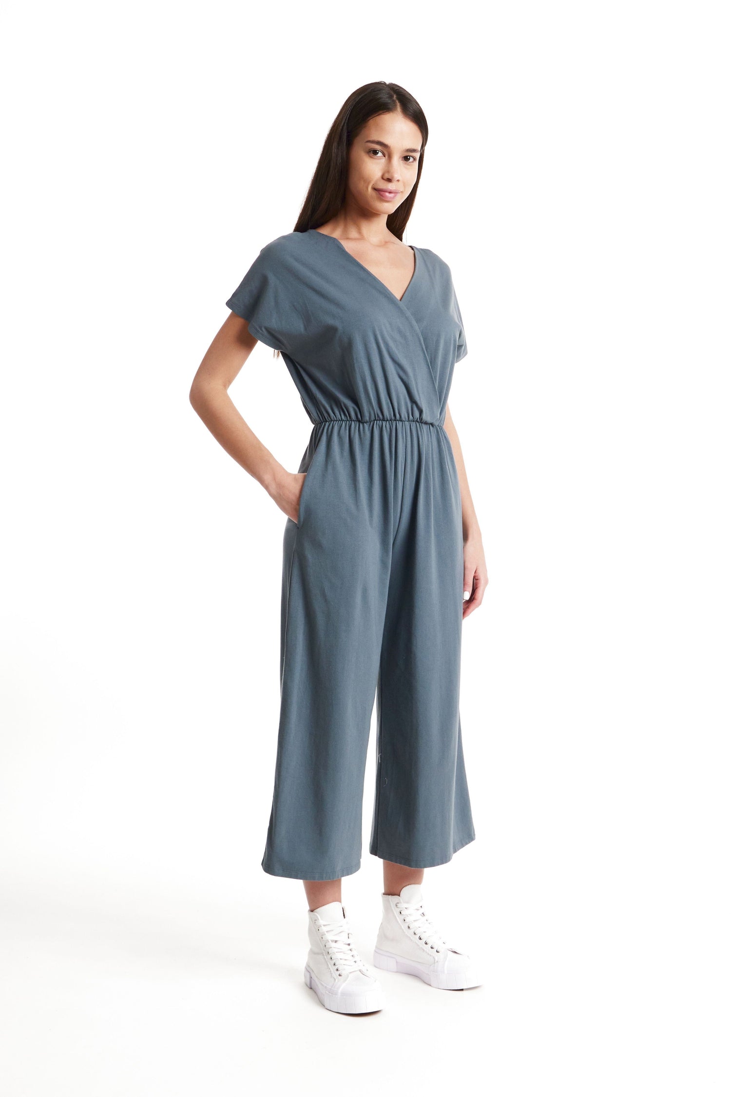 People Tree Evelyn Jumpsuit - Organic cotton Dark Grey Pants