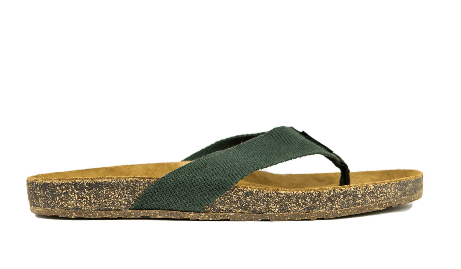 Langbrett GUR - Unisex Ecological Sandals - Cork-latex & Leather Green Shoes