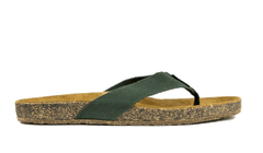 Langbrett GUR - Unisex Ecological Sandals - Cork-latex & Leather Green Shoes
