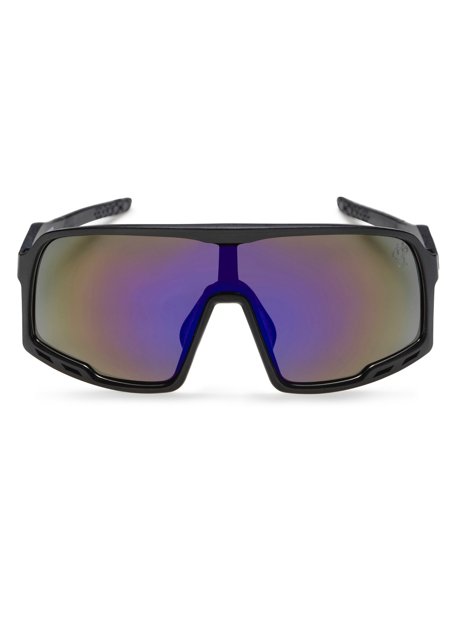 CHPO Henrik Sunglasses - Recycled Plastic Black Blue mirror Sunglasses