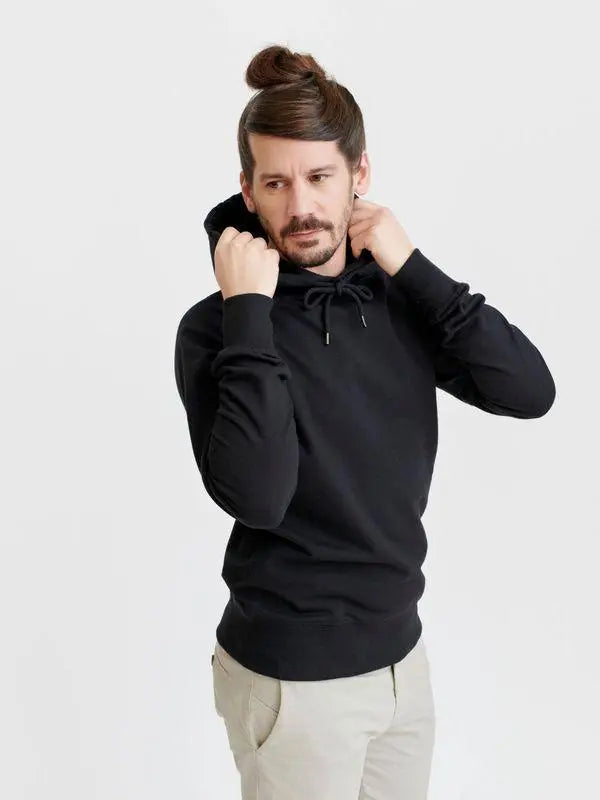 Hoodie Raglan - Unisex - Recycled Cotton & Recycled Polyester Shirt Pure Waste Black XS