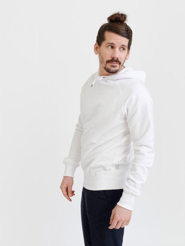Pure Waste Hoodie Raglan - Unisex - Recycled Cotton & Recycled Polyester White Shirt