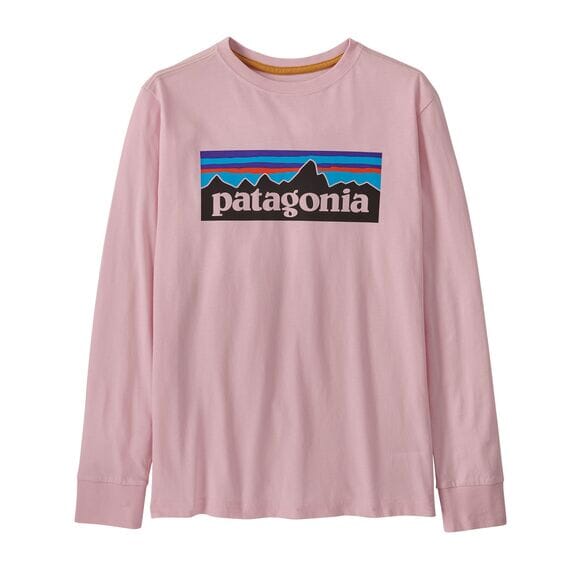 Patagonia K's L/S P-6 T-Shirt - 100% Regenerative Organic Certified Cotton Peaceful Pink Shirt