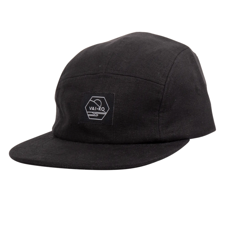 Kultakero 5-Panel Cap - 100% Linen Headwear VAI-KØ Black