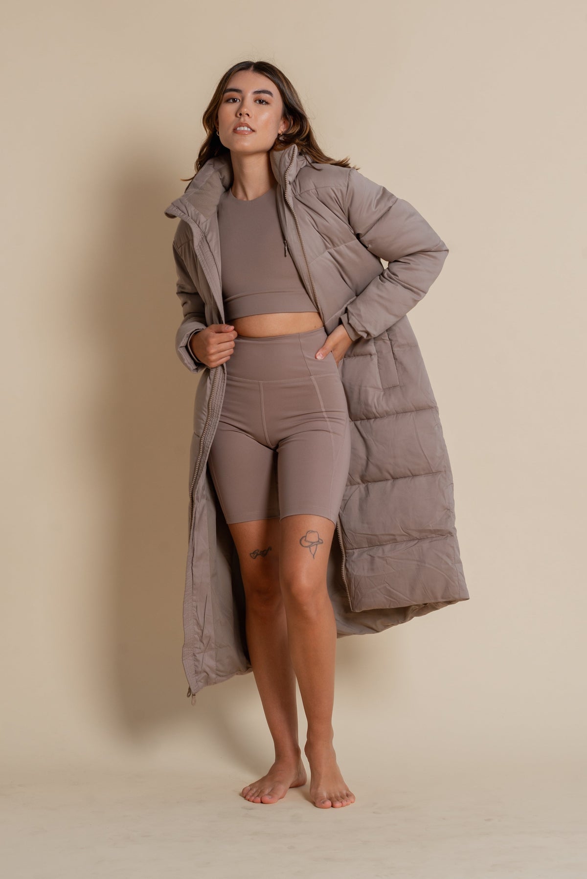 Girlfriend Collective W's Long Puffer Jacket - Recycled PET Limestone Jacket
