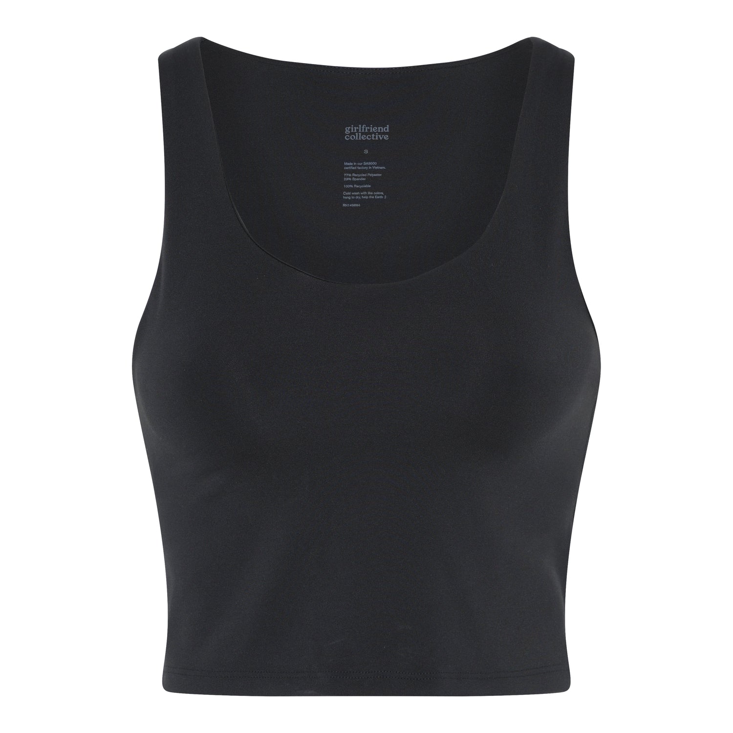 Girlfriend Collective LUXE Scoop Tank Top - Recycled PET Black XXL Shirt