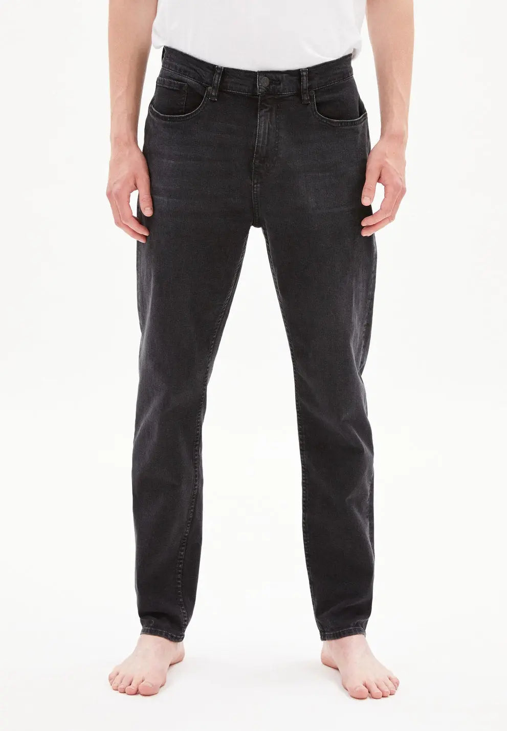 M's Aarjo Tarpa Jeans - Tapered Fit Denim - Organic cotton Pants Armedangels Foggy Black 30 32