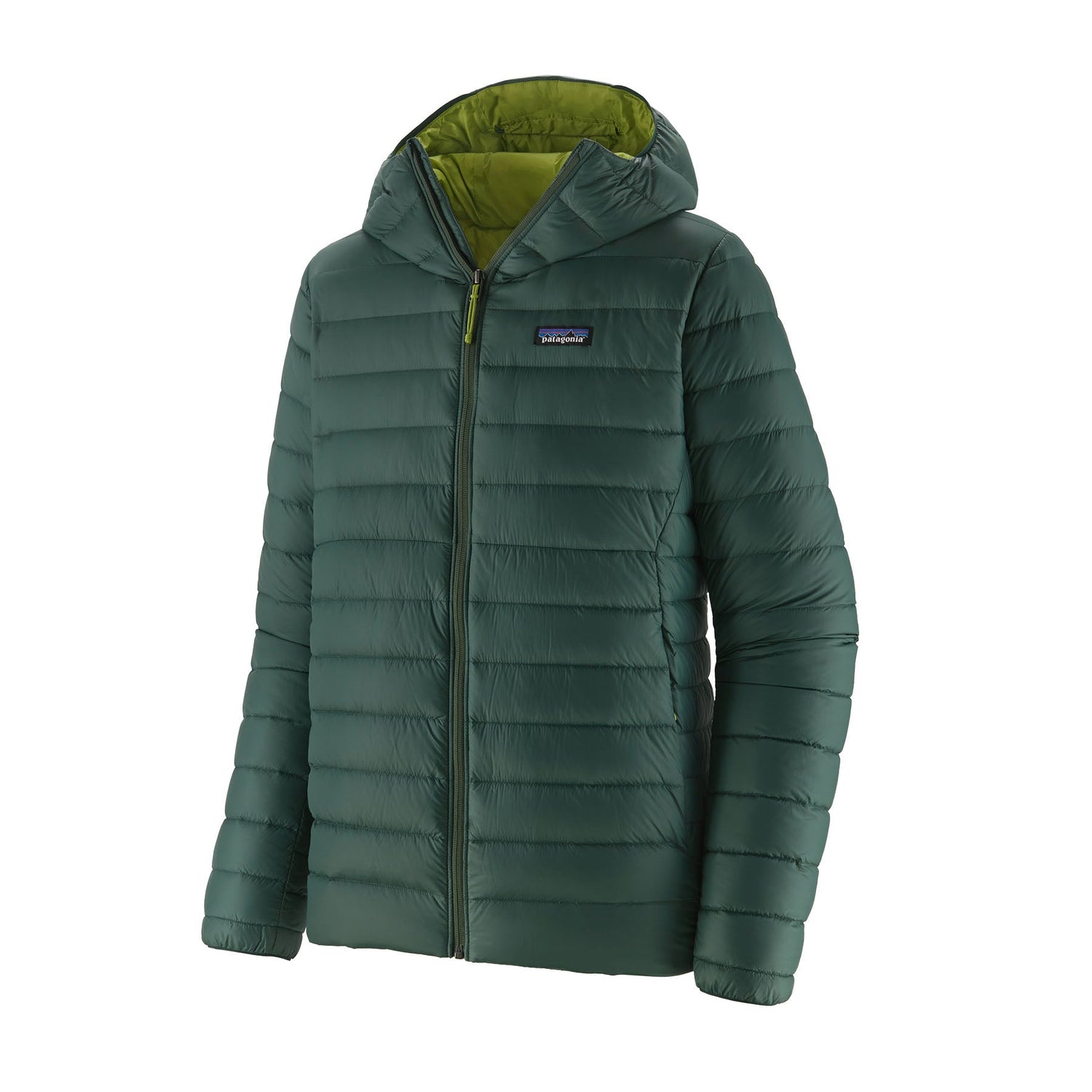 Patagonia M's Down Sweater Hoody - Recycled Nylon & RDS certified Down Pinyon Green Jacket