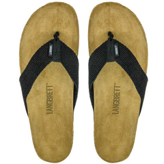 Langbrett GUR - Unisex Ecological Sandals - Cork-latex & Leather Black Shoes